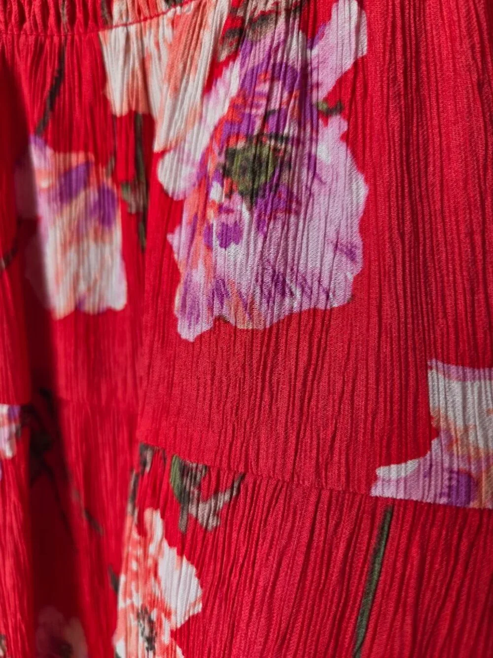 NWT ABERCROMBIE & FITCH RED FLORAL SMOCKED TANK MAXI DRESS SIZE L